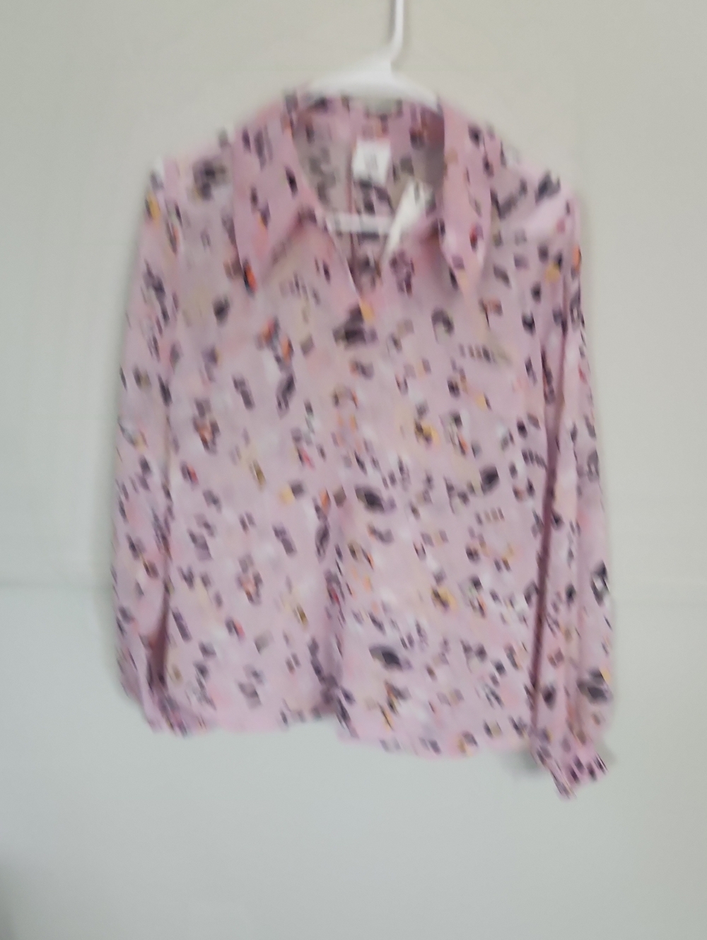 CAbi Pink Floral Button-Down Shirt
